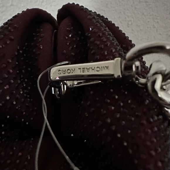 NWT MICHAEL MICHAEL KORS Nola Small Crystal Embellished Chain Crossbody Oxblood - Picture 16 of 16